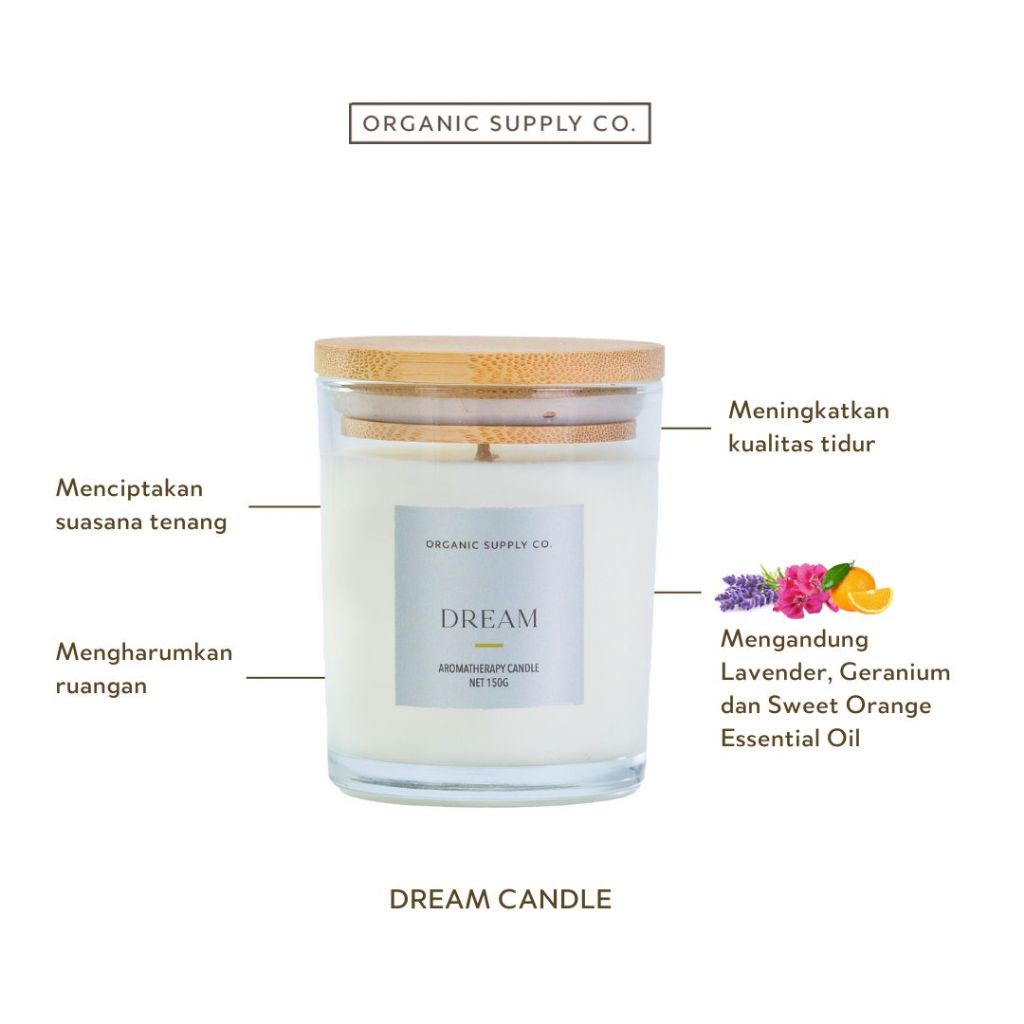 Dream Scented Aromatherapy Soy Wax Candle
