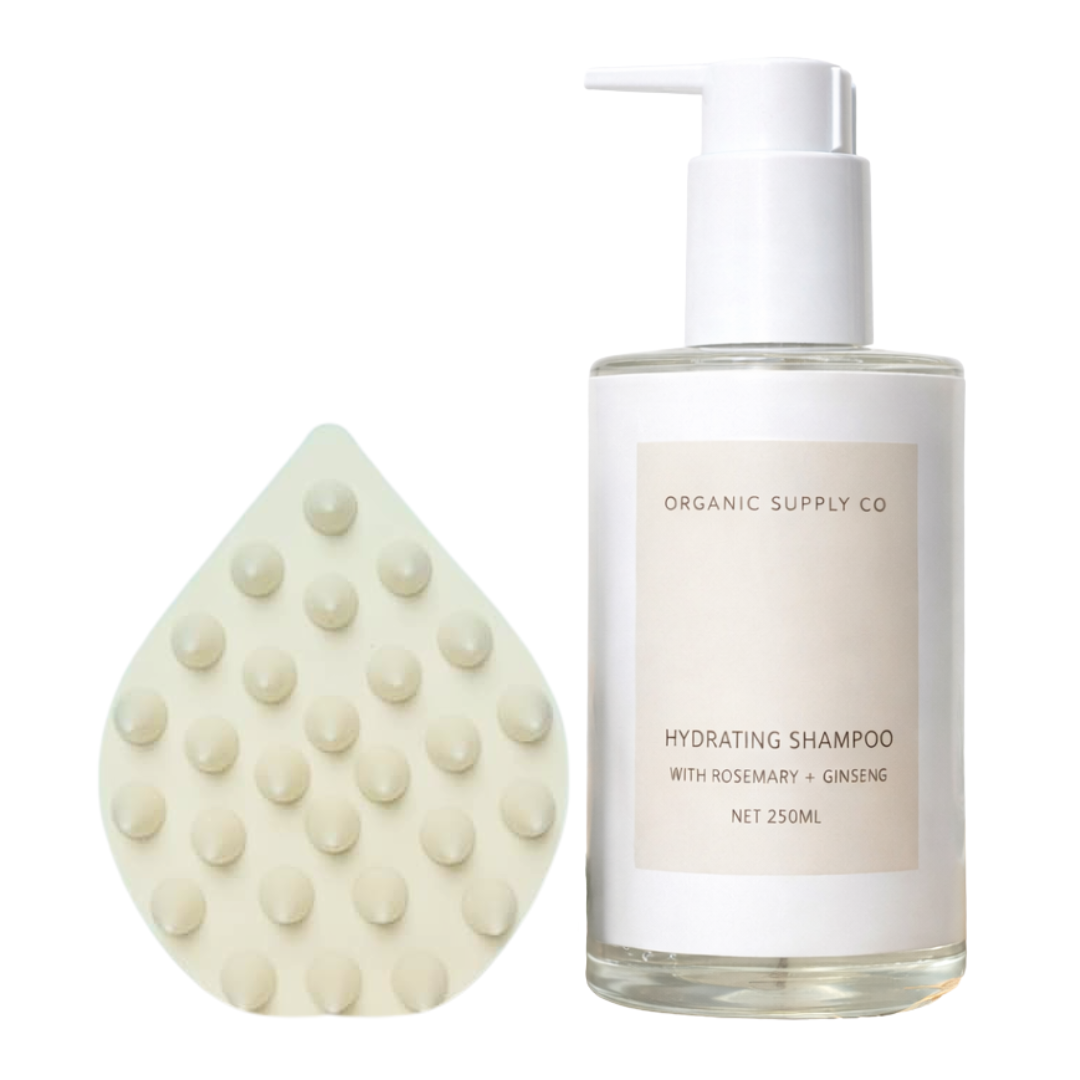 Hydrating Shampoo & Scalp Massage Silicon Bundle